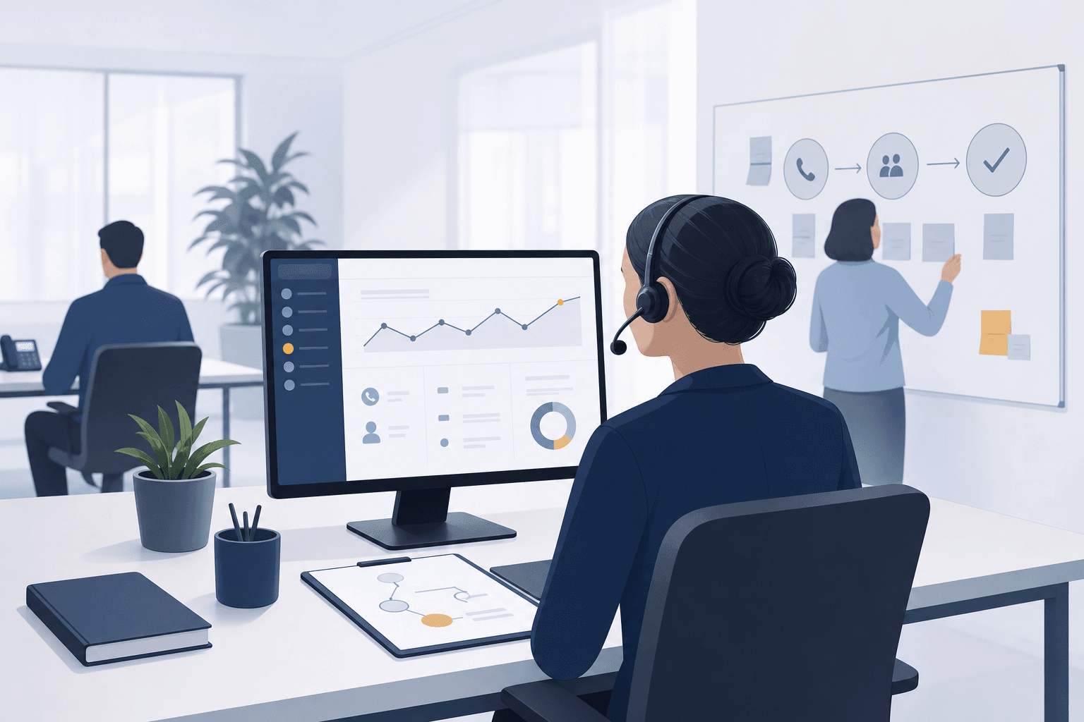 Editorial-Illustration zu telefonische erreichbarkeit verbessern