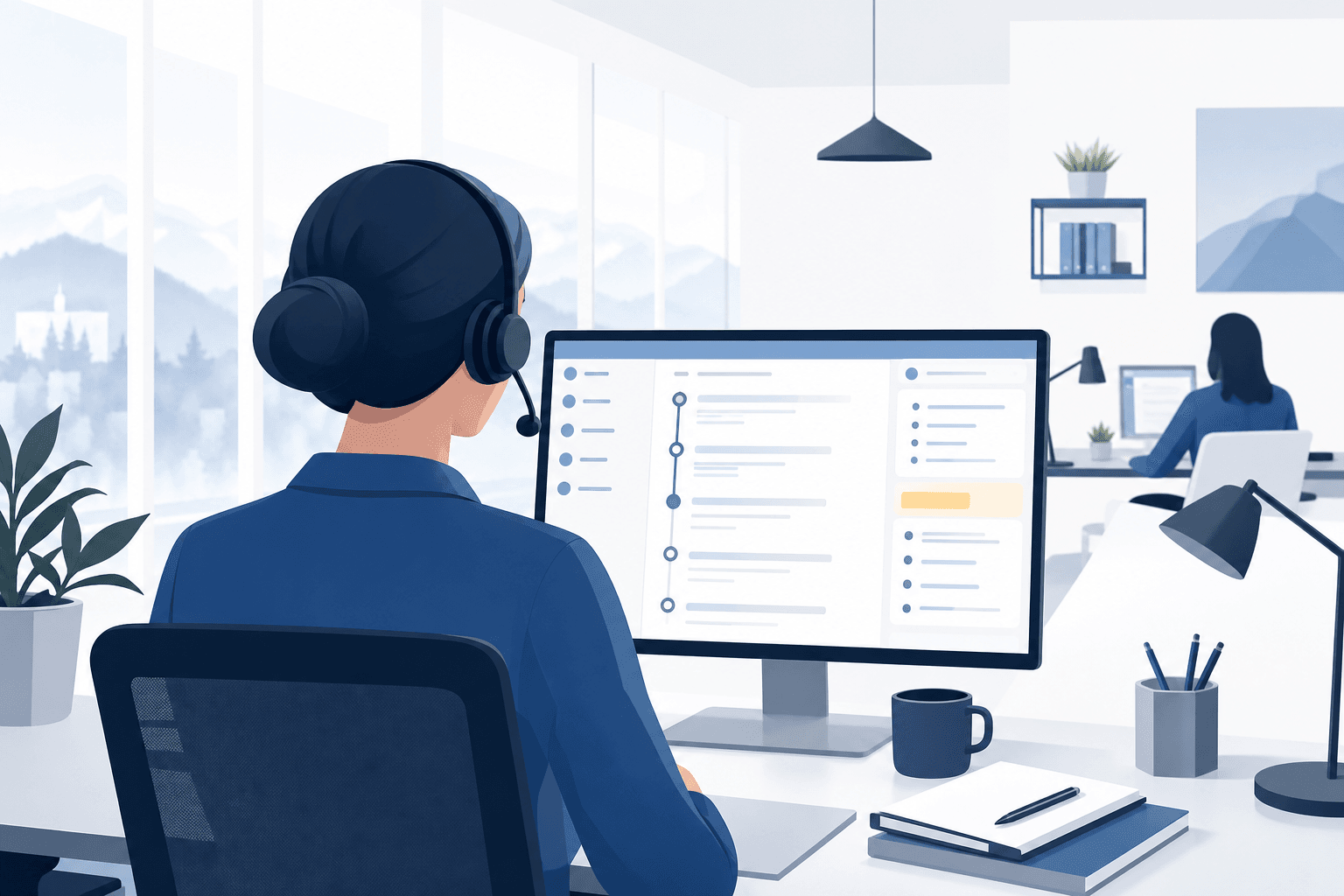 Editorial-Illustration zu gesprächsleitfaden telefon erstellen