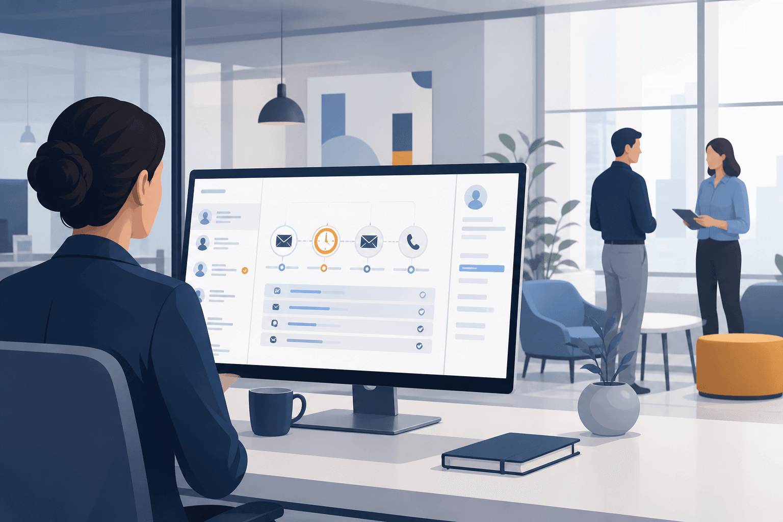 Editorial-Illustration zu nachfasskampagne b2b